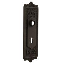 Nostalgic Warehouse Egg and Dart Plate With Keyhole Passage Oil Rubbed Bronze 