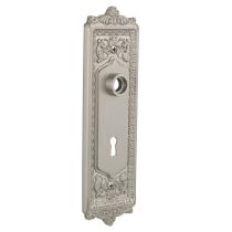 Nostalgic Warehouse Egg and Dart Plate With Keyhole Privacy Satin Nickel 