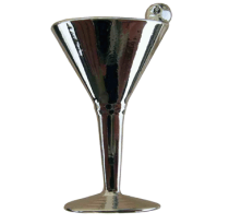 Emenee LU1255 Martini Glass Cabinet Knob in Polished Silver (POL)