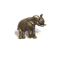 Emenee MK1151 Elephant Cabinet Knob shown in Antique Matte Brass (ABR)