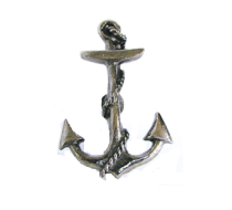 Emenee OR205 Anchor Cabinet Knob shown in Antique Matte Silver (AMS)