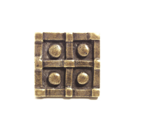 Emenee OR377 Four Button Square Cabinet Knob shown in Antique Matte Gold (AMG)