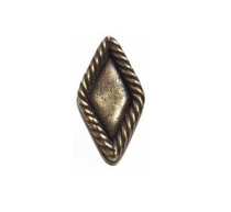 Emenee OR386 Rope Edge Diamond Cabinet Knob shown in Antique Matte Brass (ABR)