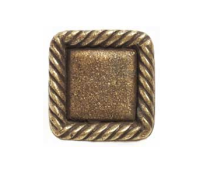 Emenee OR385 Rope Edge Square Cabinet Knob shown in Antique Matte Brass (ABR)