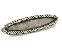 Emenee OR390 Rope Edge Oval Cabinet Pull in Antique Matte Silver (AMS)