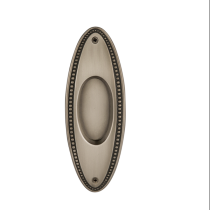 Nostalgic Warehouse Oval Beaded flush Pull Polished Brass (PB)