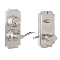 Weslock Premiere 1501 Unigard handleset with Bordeau lever Satin Nickel 