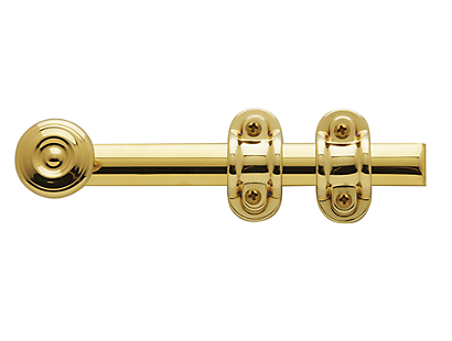 Baldwin 0379 6" Ornamental Heavy Duty Surface Bolt in Bright Brass (030)