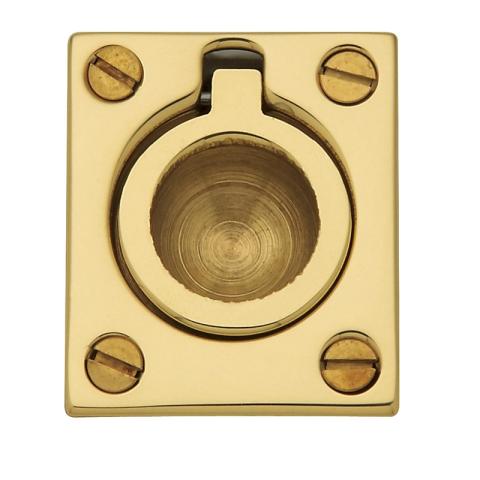 Baldwin 0392 Flush Ring Pull in Polished Brass (030)