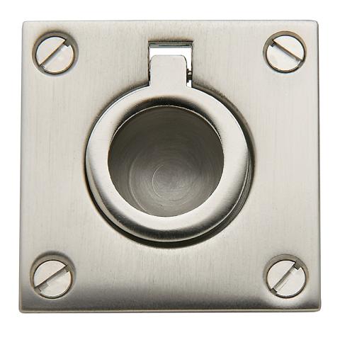 Baldwin 0393 Flush Ring Pull in Satin Nickel (150)