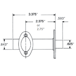 Baldwin Estate 0414, 0419 Traditional Mortise Bolt