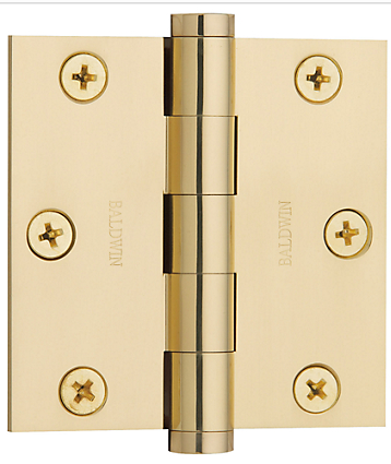 Baldwin Brass 3" x 3" Square Corner Hinge Polished Brass (030)