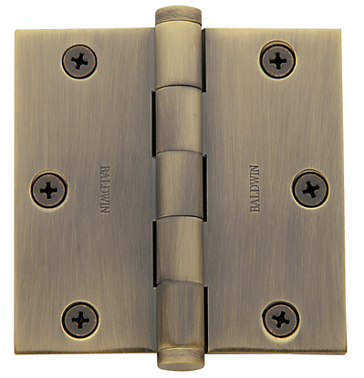 Baldwin 1035 Brass 3 1/2 x 3 1/2 Square Corner Hinge