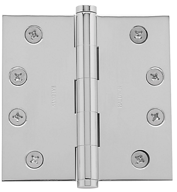 Baldwin Brass 4" x 4" Square Corner Hinge Polished Chrome (260)