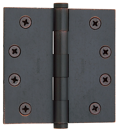 Baldwin Brass 4" x 4" Square Corner Hinge Distessed Venetian Bronze (412)