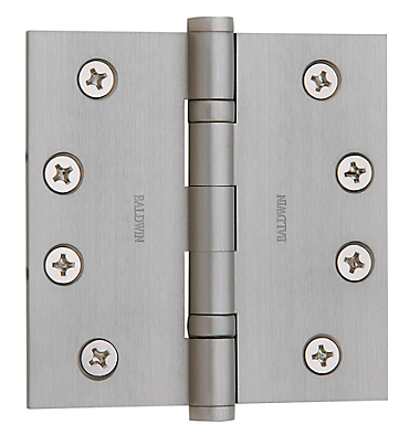 Baldwin Brass 4" x 4" Ball Bearing Square Corner Hinge Satin Nickel (150)