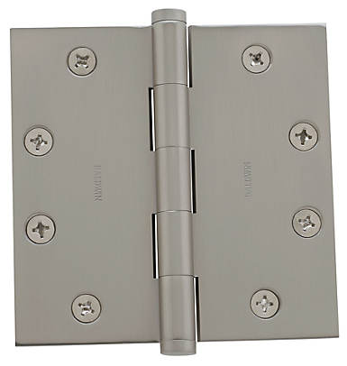 Baldwin Brass 4 1/2" x 4 1/2" Square Corner Hinge Satin Nickel (150)