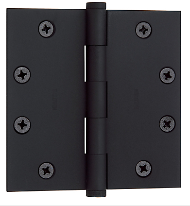 Baldwin Brass 4 1/2" x 4 1/2" Square Corner Hinge Satin Black (190)