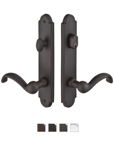 Emtek 1321 Configuration #3 SandCast Bronze ARCHED Style Multi-Point Trim for Pa