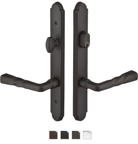 Emtek 1411 Configuration #4 SandCast Bronze ARCHED Style Multi-Point Trim for Pa