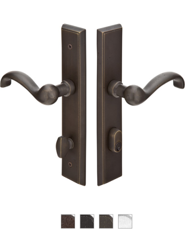 Emtek 1661 Configuration #6 SandCast Bronze RECTANGULAR Style Multi-Point Trim f