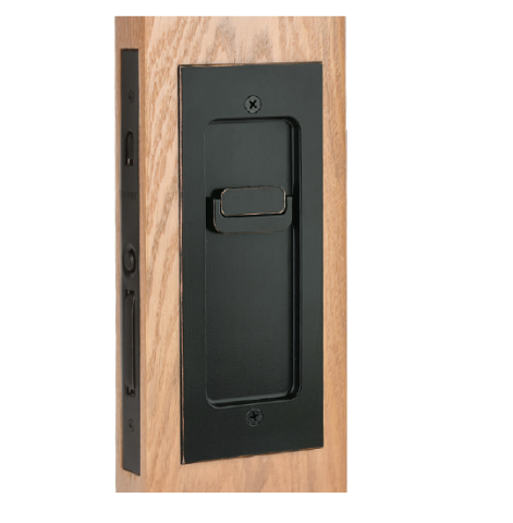 Emtek 2113 Modern Rectangular Keyed Pocket Door Mortise Lock oil rubbed bronze