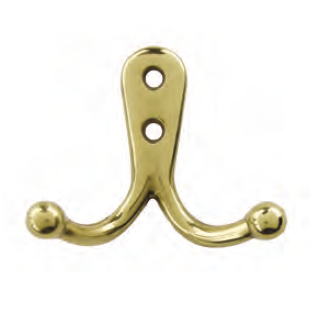 Omnia 213 Double Hook Polished Brass