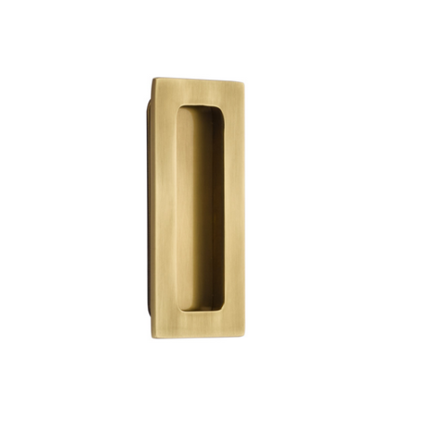 Emtek 220304 4" Modern Rectangular flush pull in french antique finish