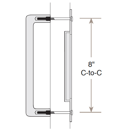 Emtek 221710 Modern Rectangular Flush Pull for Door Pull Dimensions