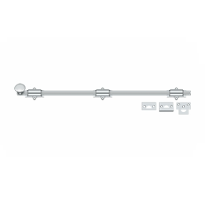 Deltana 24SB 24" Solid Brass Heavy Duty Surface Bolt Polished Chrome (US26)