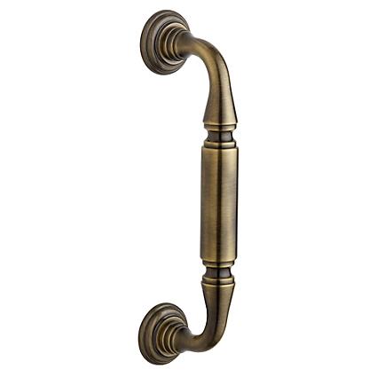 Baldwin 2576 Richmond with Roses Door Pull in Satin Brass & Black (050)