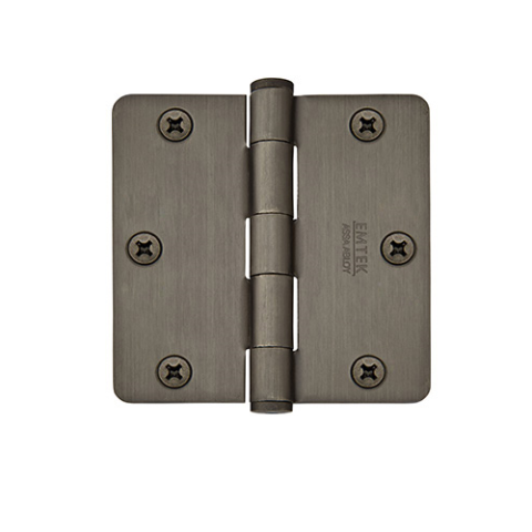 Emtek 3 1/2 radius corner residential brass hinge 