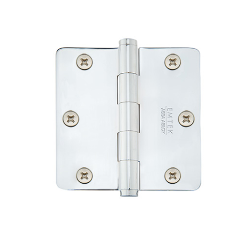 Emtek 3 1/2 radius corner residential brass hinge 