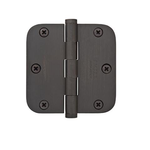 Emtek 3 1/2 radius corner residential brass hinge 