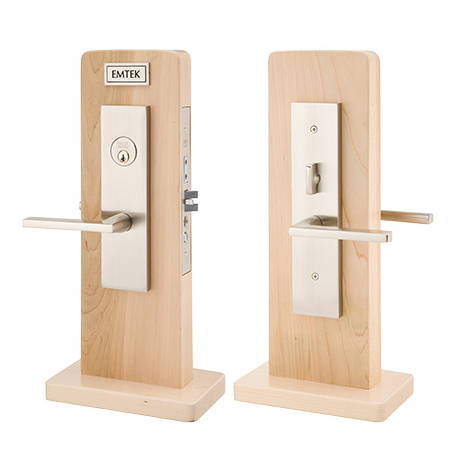 Emtek Mormont Stainless Steel Mortise Entrance Lockset with Helios Lever