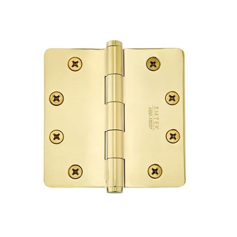 Emtek 4 1/2" Brass Radius Corner Heavy Duty hinge