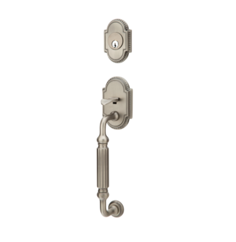 Emtek 4310 Knoxville Handleset with Waverly Knob Pewter (US15A)