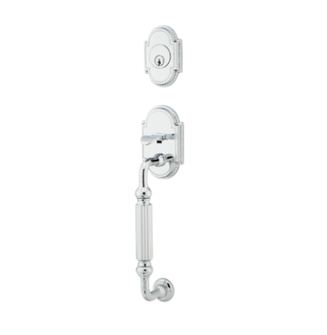 Emtek 4310 Knoxville Handleset with Waverly Knob Polished Chrome (US26)