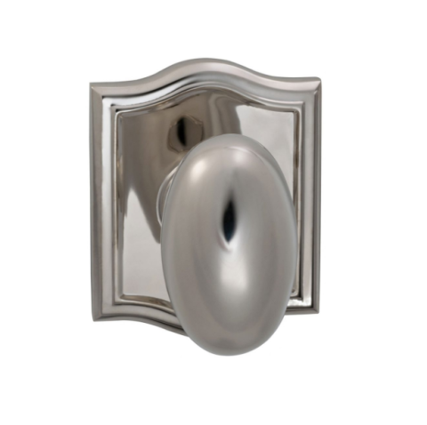 Omnia 434AR Egg Door Knob Set with Arched Rose Polished Nickel (US14)