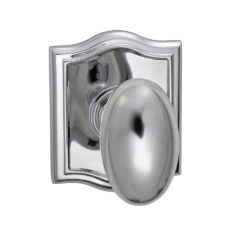 Omnia 434AR Egg Door Knob Set with Arched Rose Polished Chrome (US26)