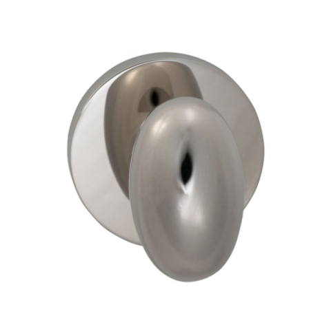 Omnia 434MD Egg Door Knob Set with Modern Rose Polished Nickel (US14)