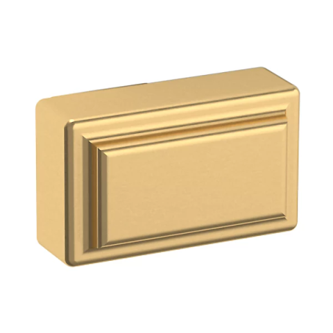 Baldwin 4425 Rectangle Raised Cabinet Knob Lifetime Satin Brass (044)