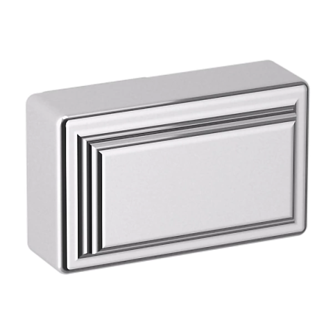 Baldwin 4425 Rectangle Raised Cabinet Knob Polished Chrome (260)