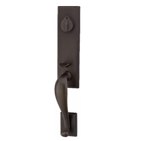 Emtek 451512 Rectangular Monolithic Handleset Medium Bronze (MB)