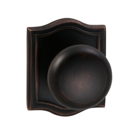 Omnia 458AR Colonial Door Knob Set with Arched Rose Tuscan Bronze (TB)