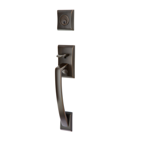 Emtek 4817 Modern Brass Ares Single Cylinder with Ares Lever Oil Rubbed Bronze