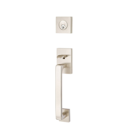 Emtek 4820 Baden Handleset with Helios Brass Lever Polished Nickel (US14)