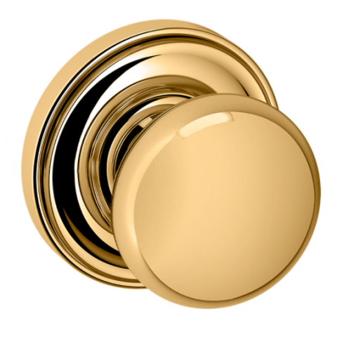 Baldwin Estate Pre-Configured 5000 Door Knob Set with 5048 Rose Lifetime Polished Brass (003)