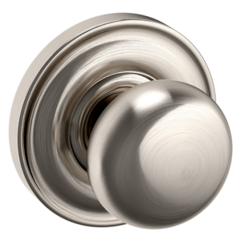 Baldwin Estate Pre-Configured 5030 Door Knob Set with 5048 Rose Lifetime Satin Nickel (056)