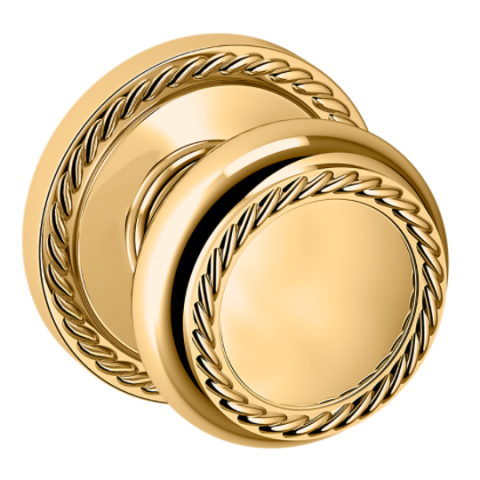 Baldwin Estate Pre-Configured 5064 Door Knob Set with 5004 Rose Lifetime Polished Brass (003)